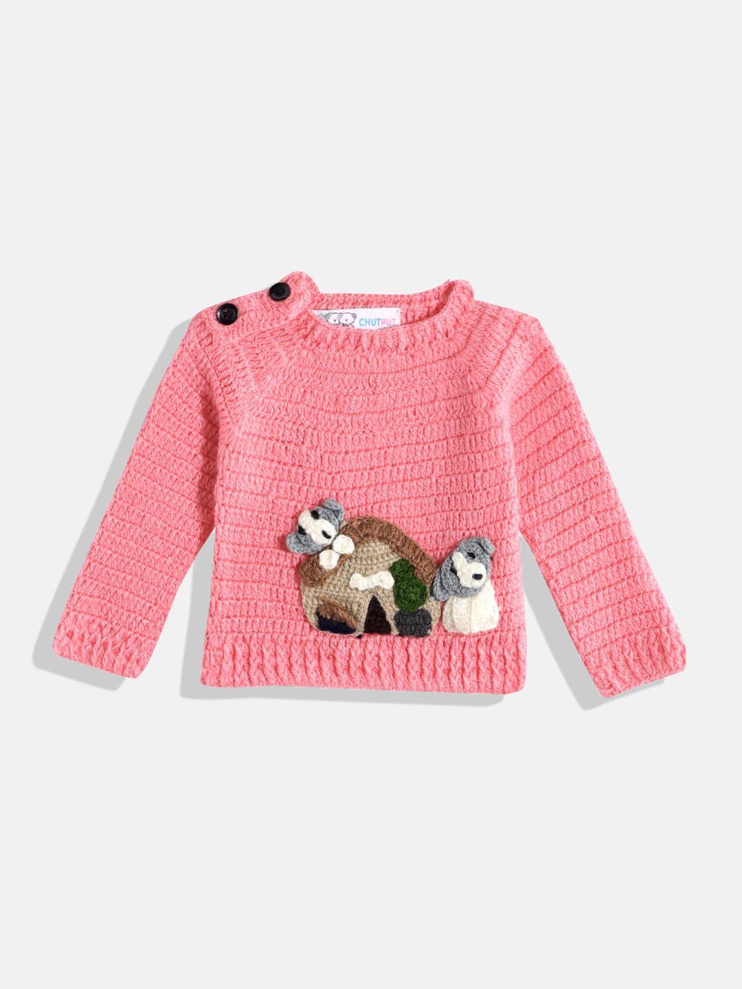 chutput kids conversational crochet woollen pullover