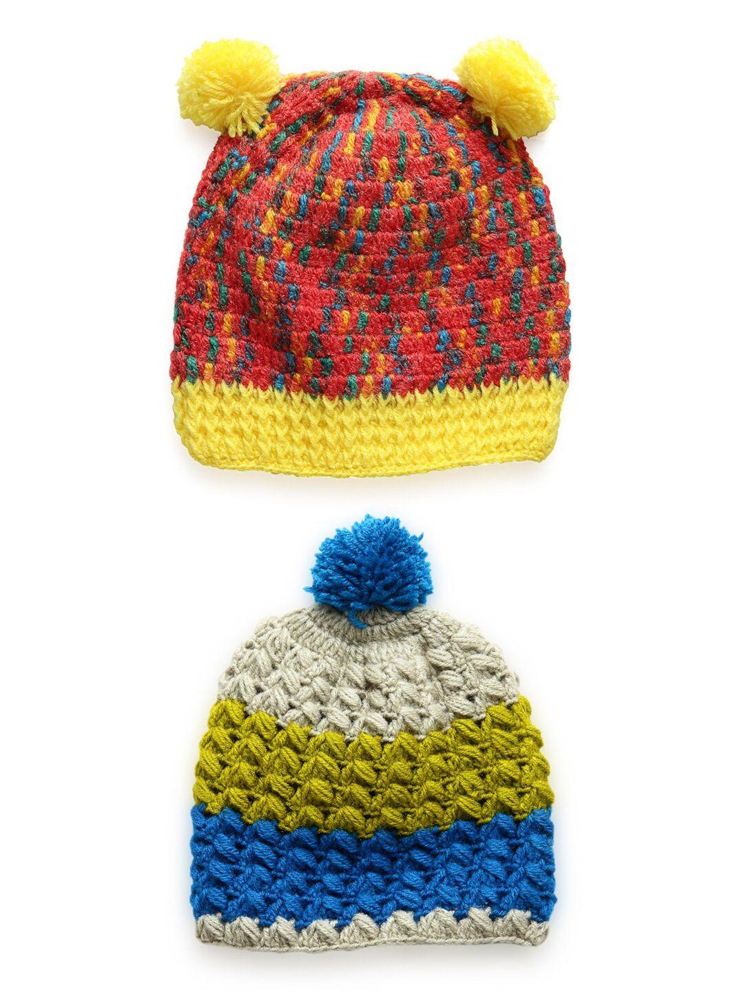 chutput kids pack of 2 hand knitted woollen crochet cap