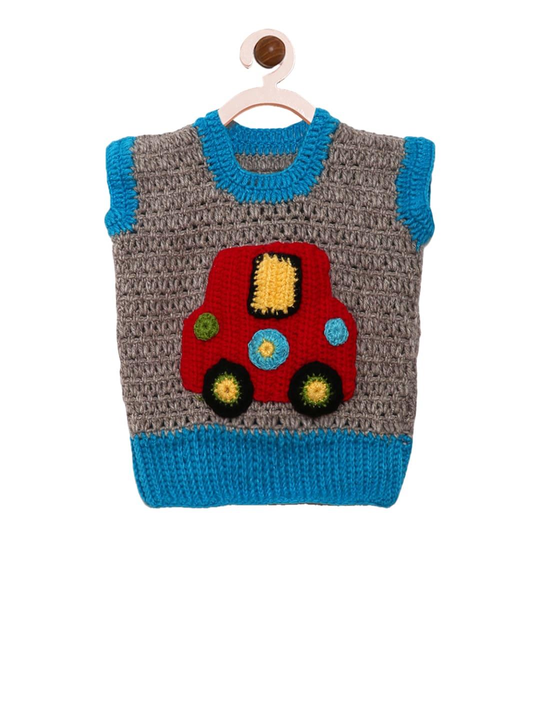 chutput unisex multicoloured self design sweater