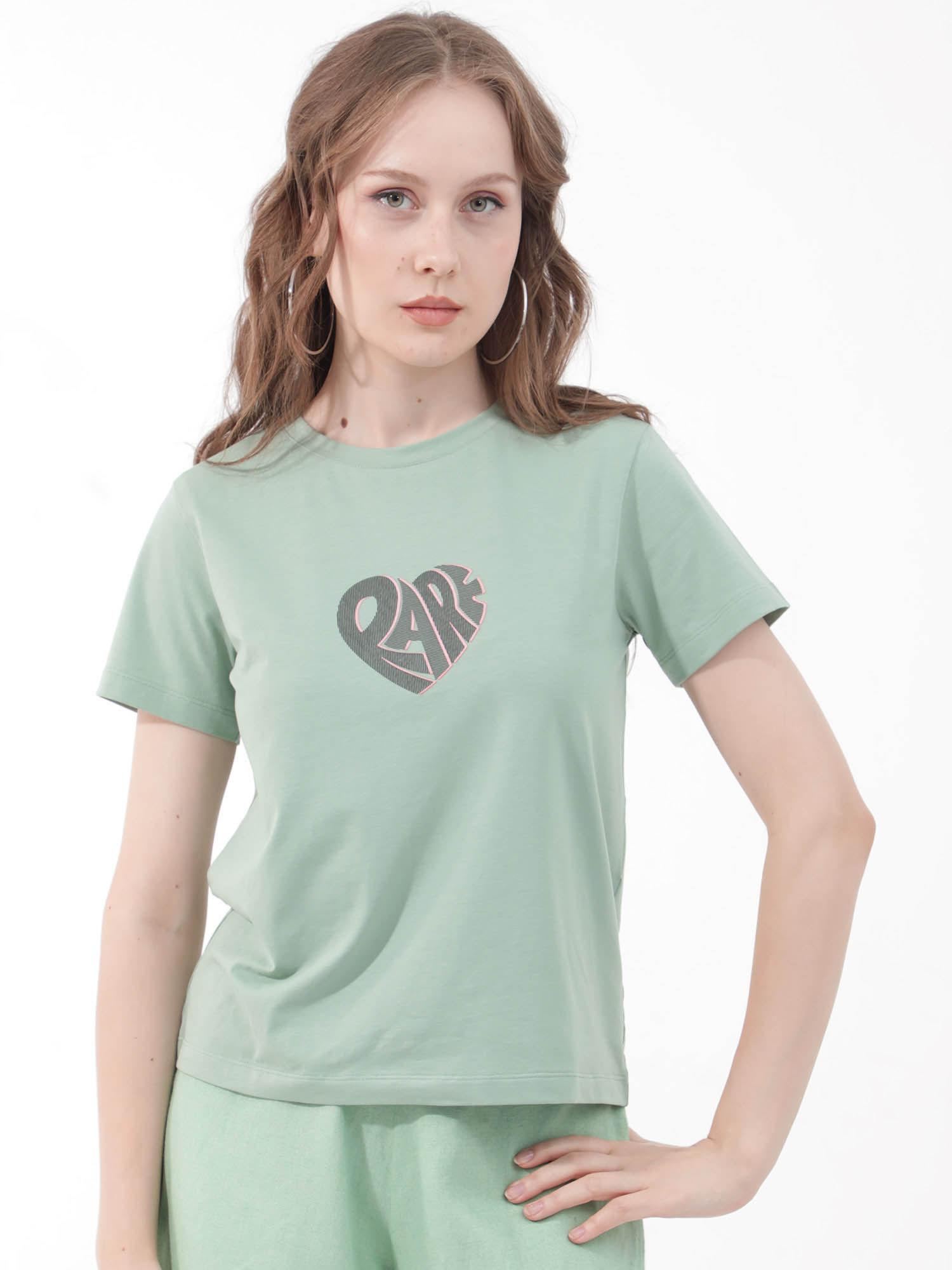 ciara primary green solid t-shirt