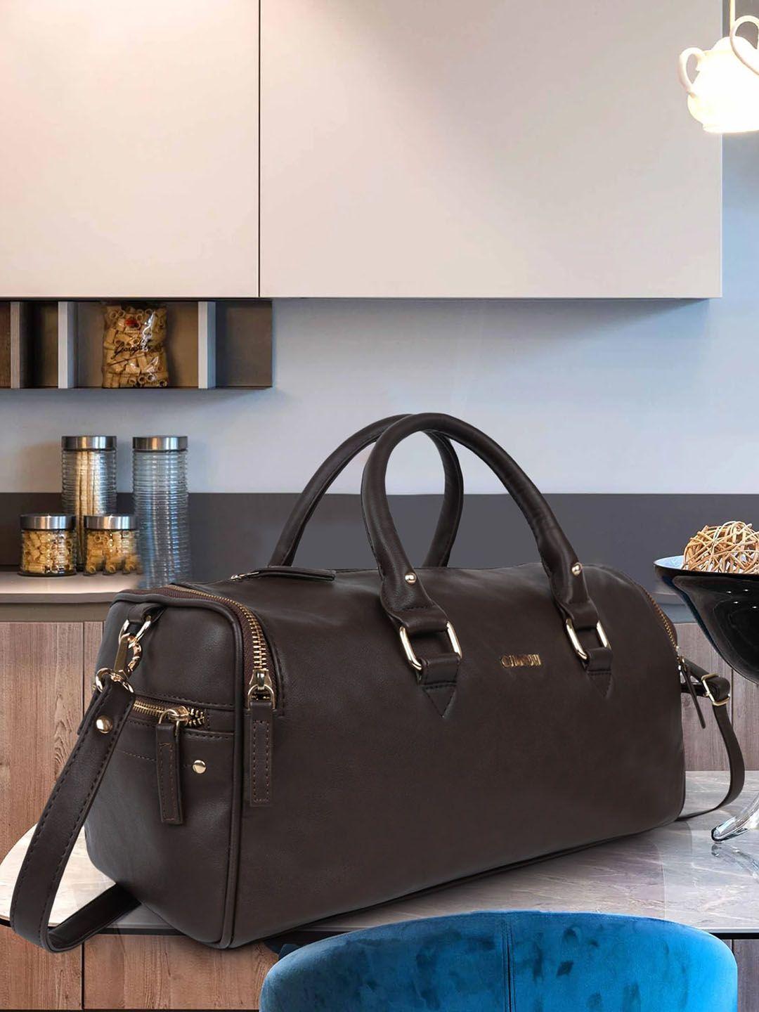 cimoni vegan leather travel duffel bag