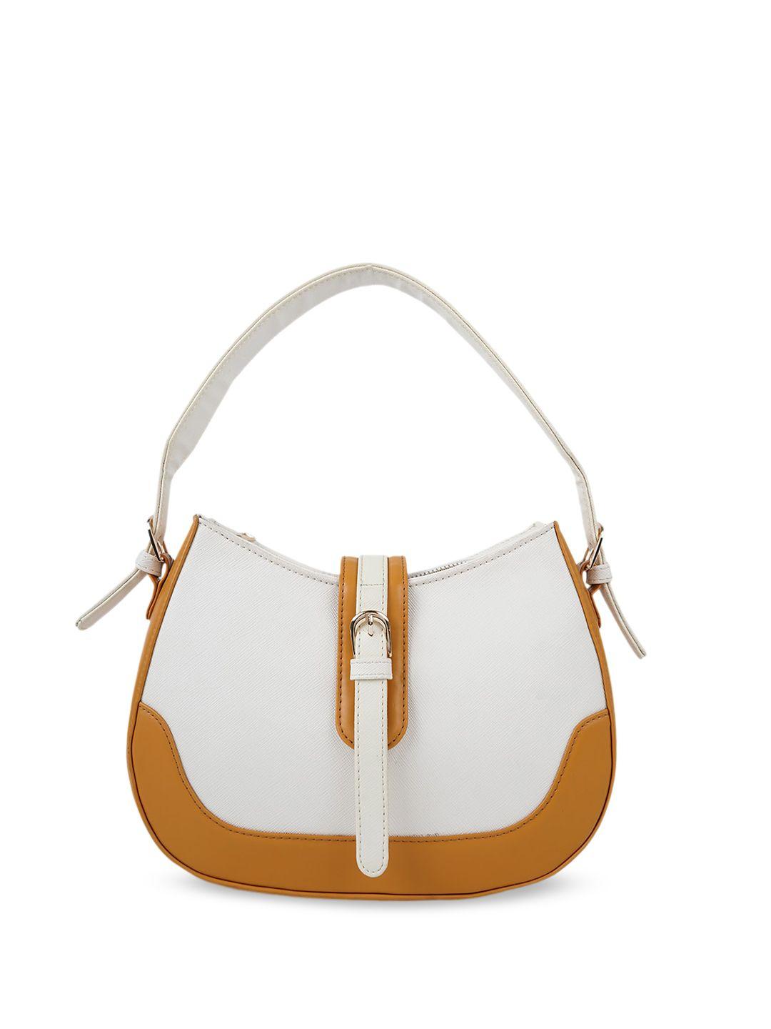 cimoni colourblocked structured hobo bag with buckle detail