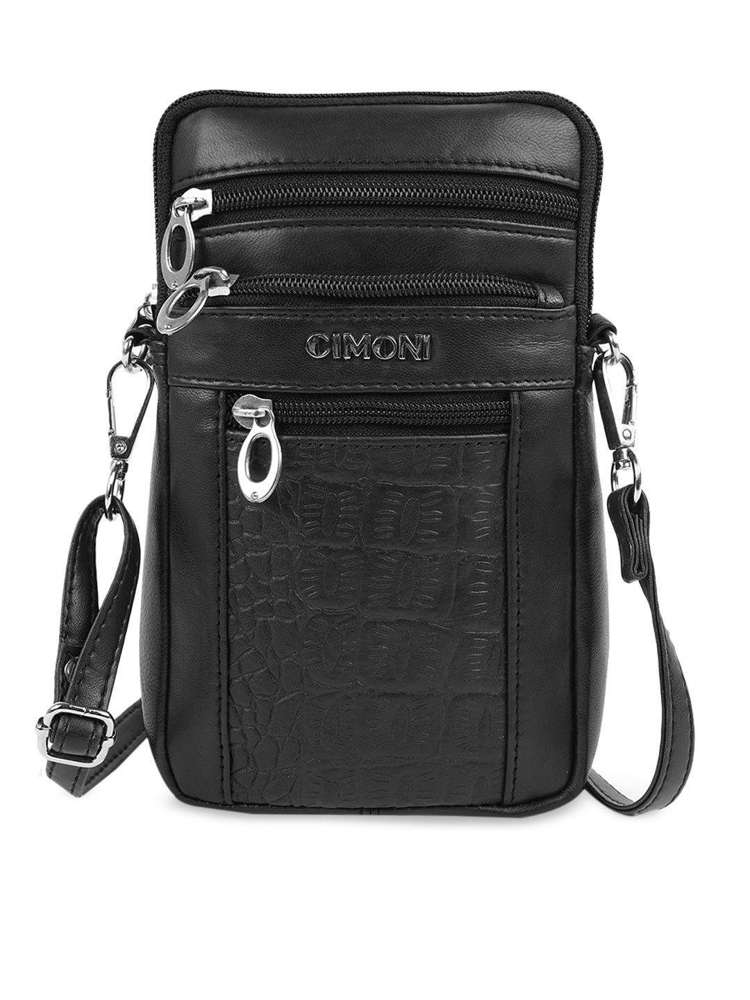 cimoni leather structured sling bag