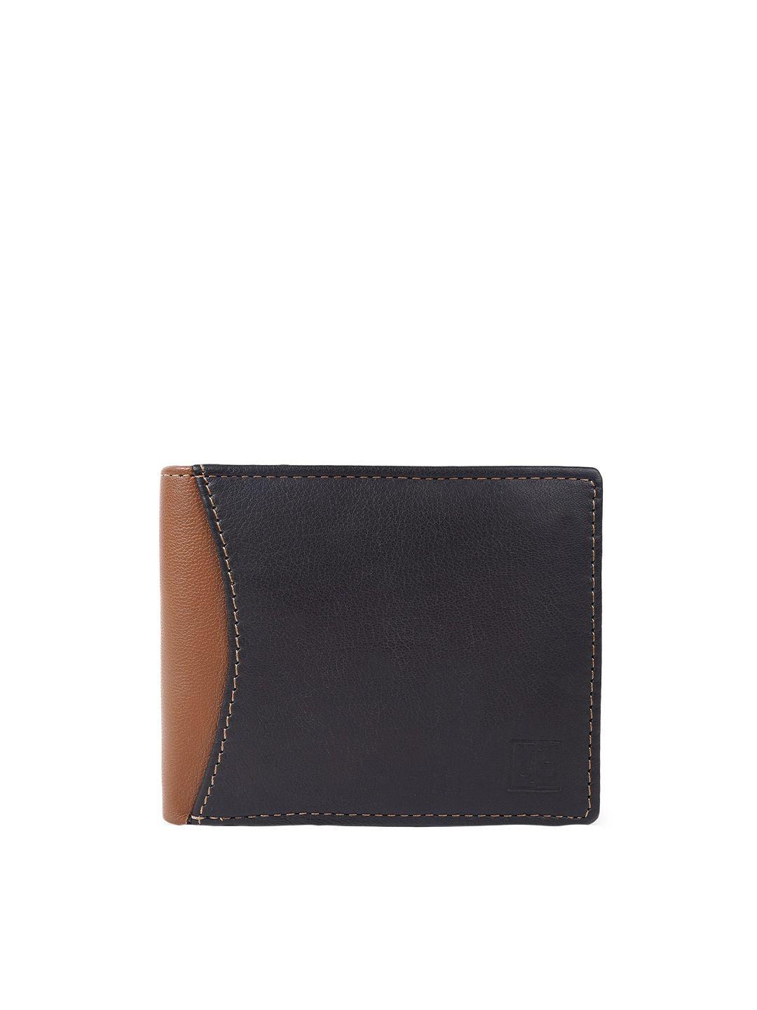 cimoni men colourblocked leather two fold wallet