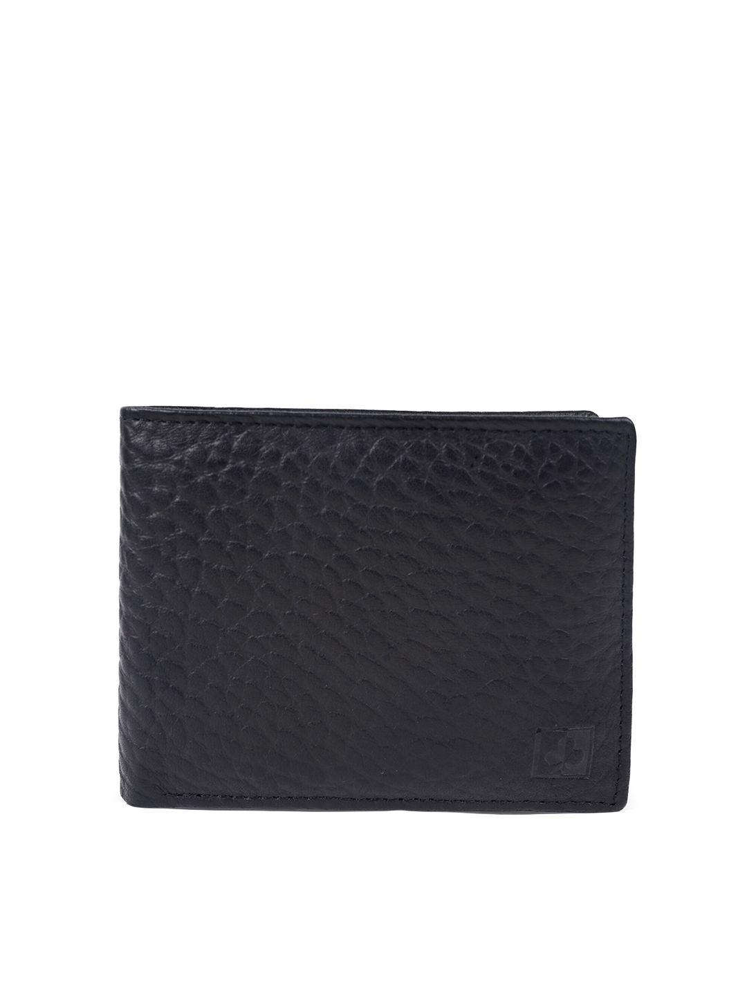 cimoni unisex black leather two fold wallet