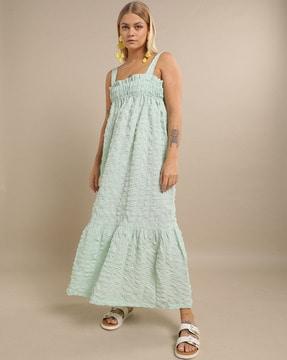 cinched empire dress with back tie-up