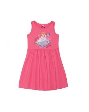 cinderella print cotton a-line dress