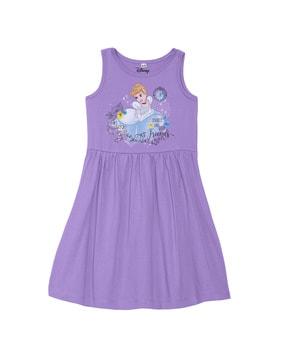 cinderella print cotton a-line dress