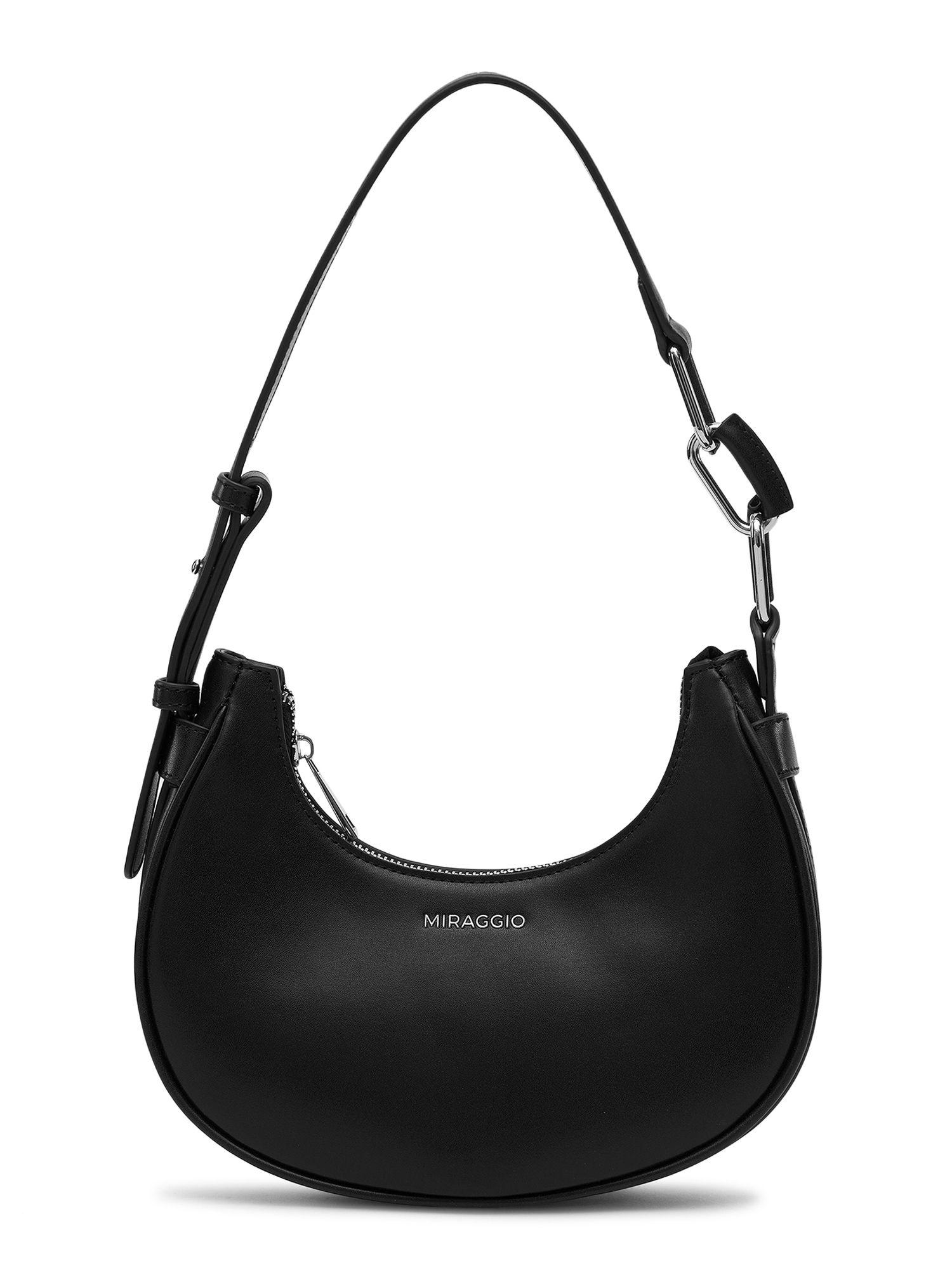 cindi solid mini shoulder bag for women - black