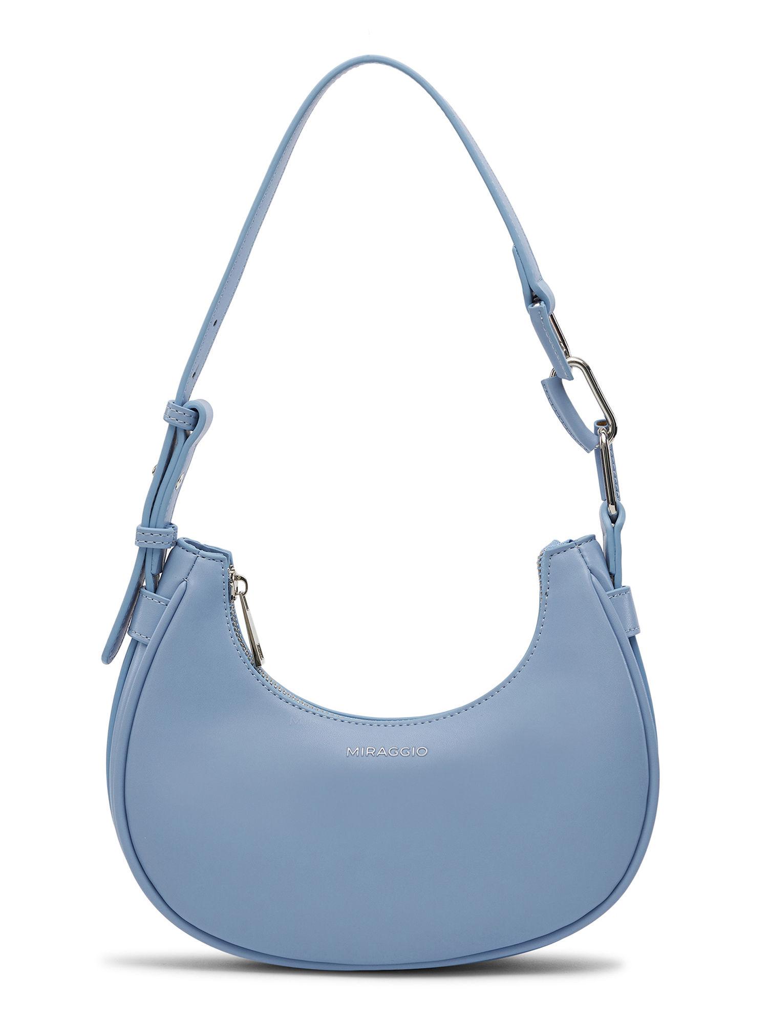 cindi solid mini shoulder bag for women - blue