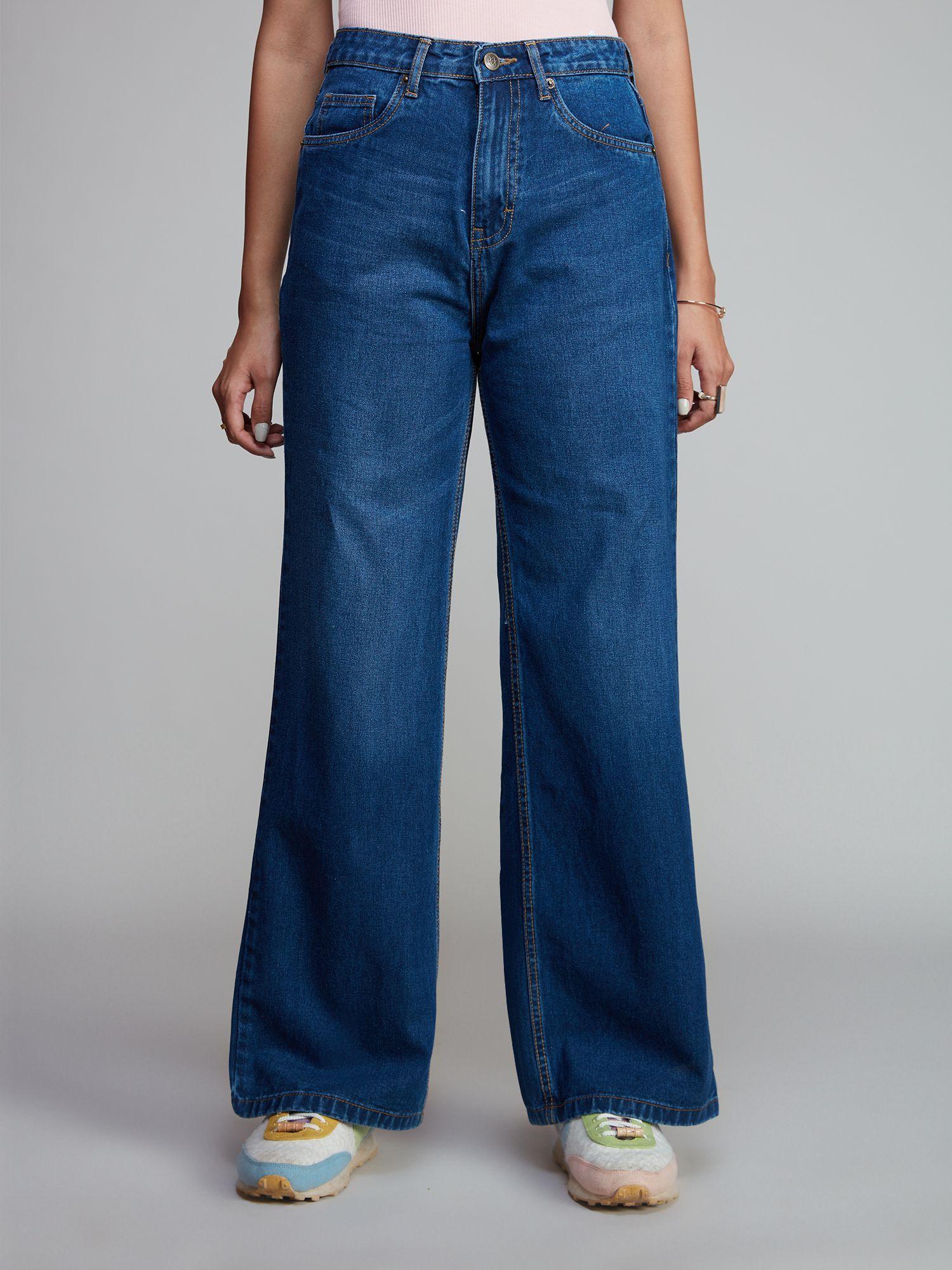 cindy blue high waist wide leg denim