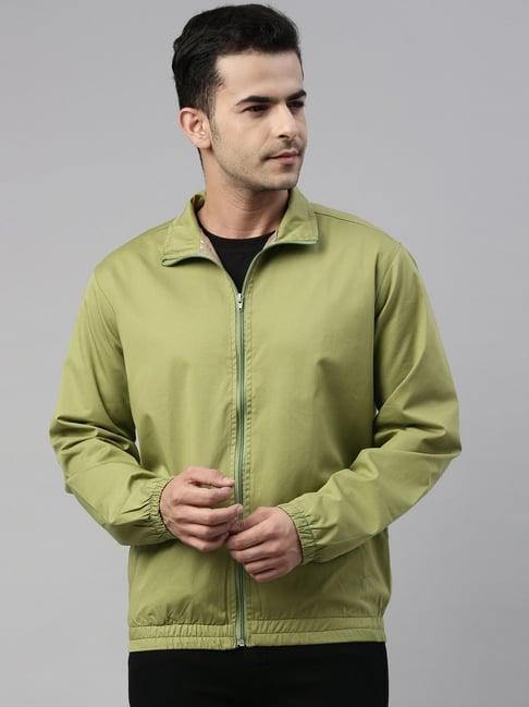 cinocci green cotton slim fit jacket