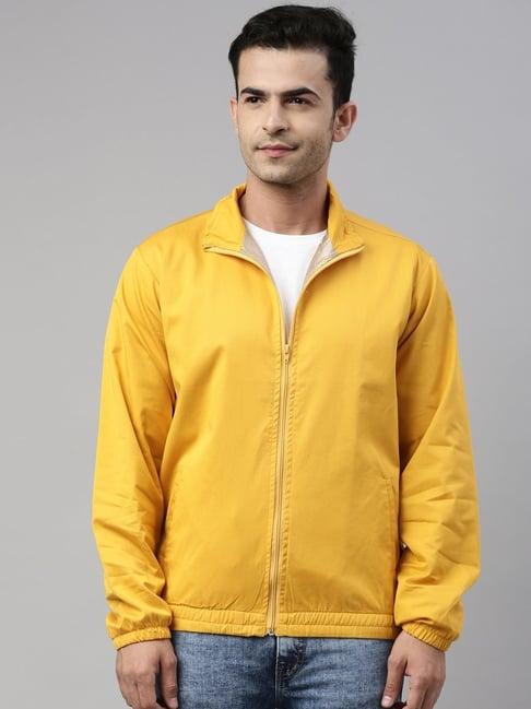 cinocci yellow cotton slim fit jacket