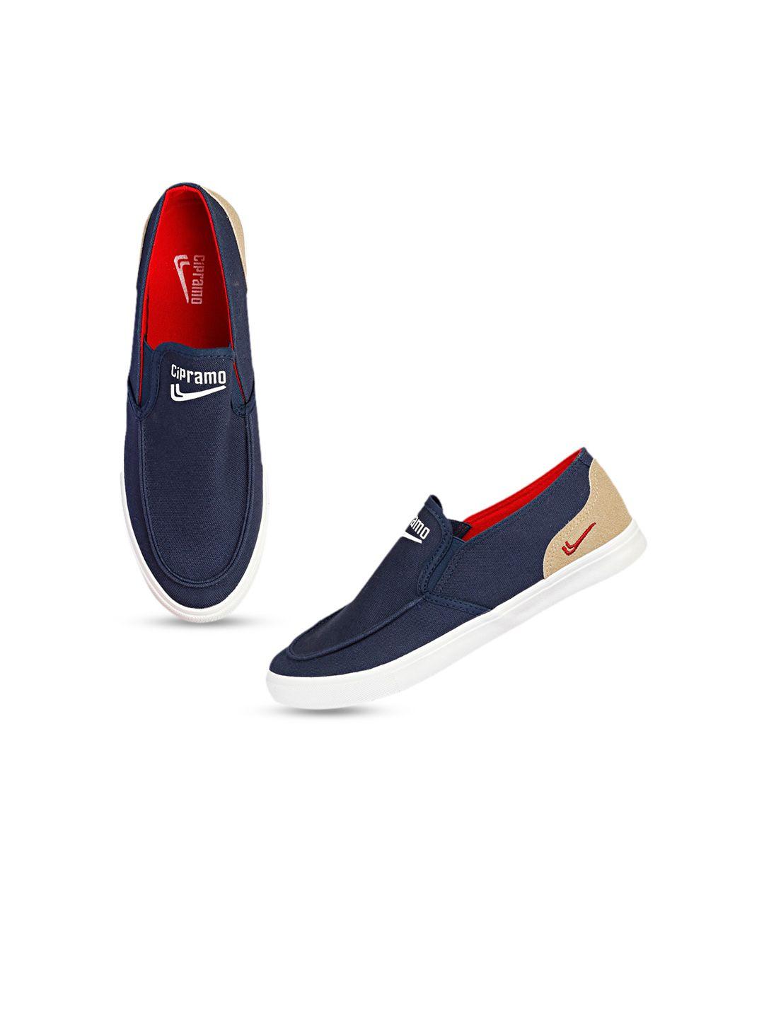 cipramo sports men navy blue slip-on sneakers