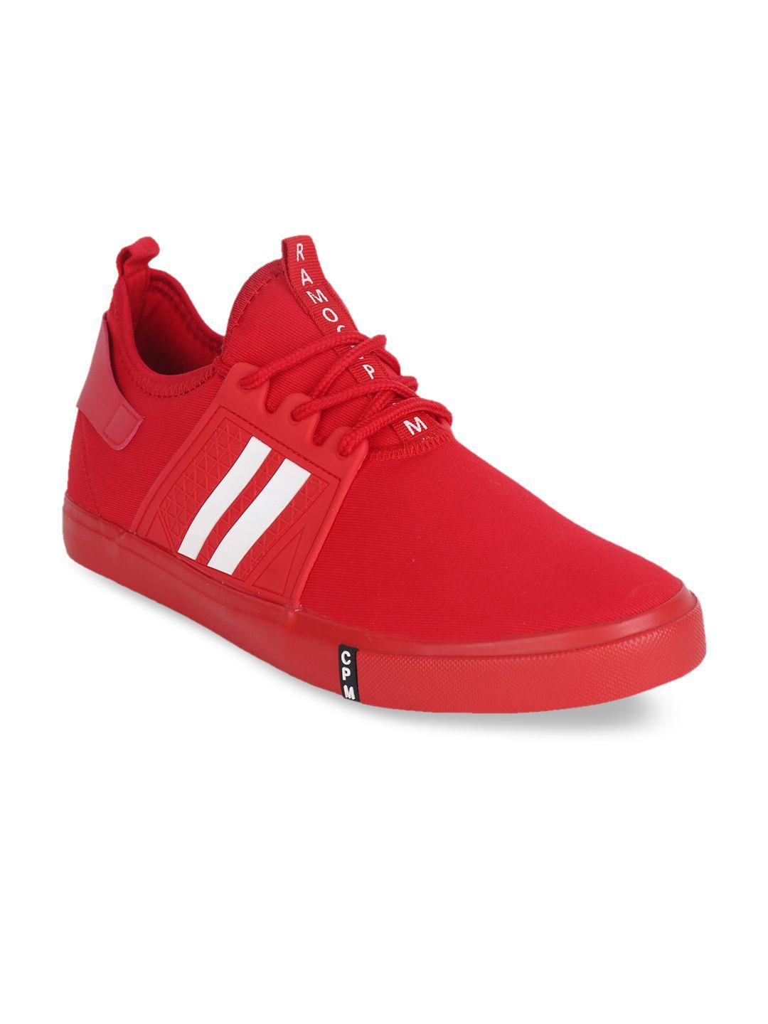 cipramo sports men red & white sneakers