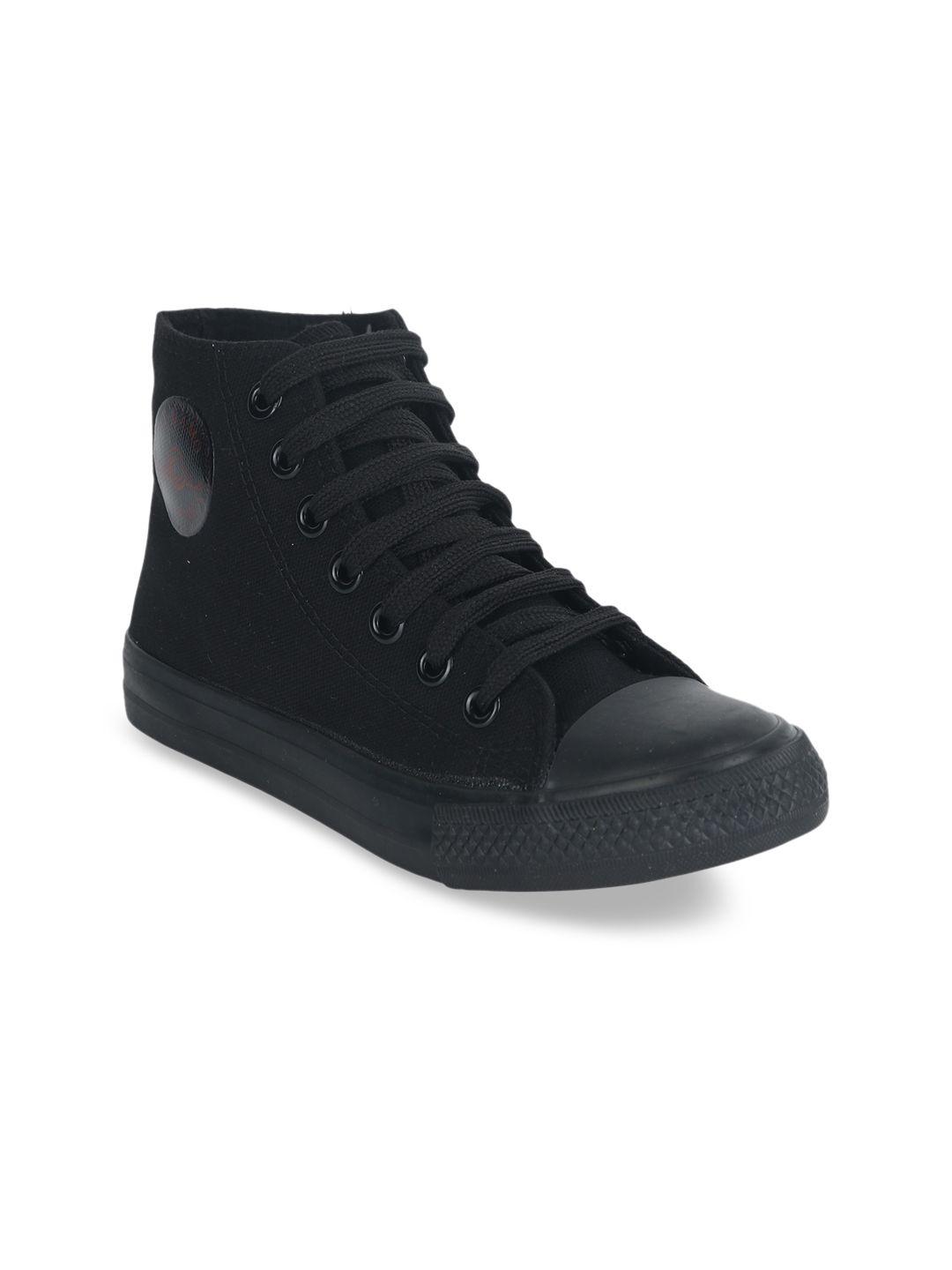 cipramo sports women black solid mid-top casual sneakers