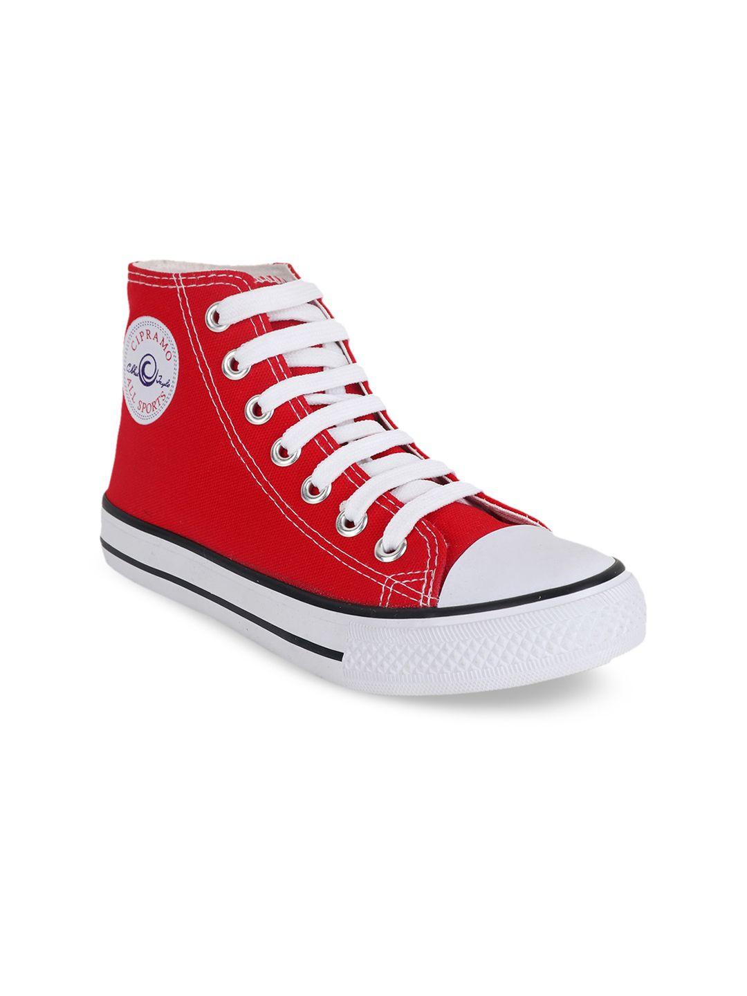 cipramo sports women red mid-top casual sneakers