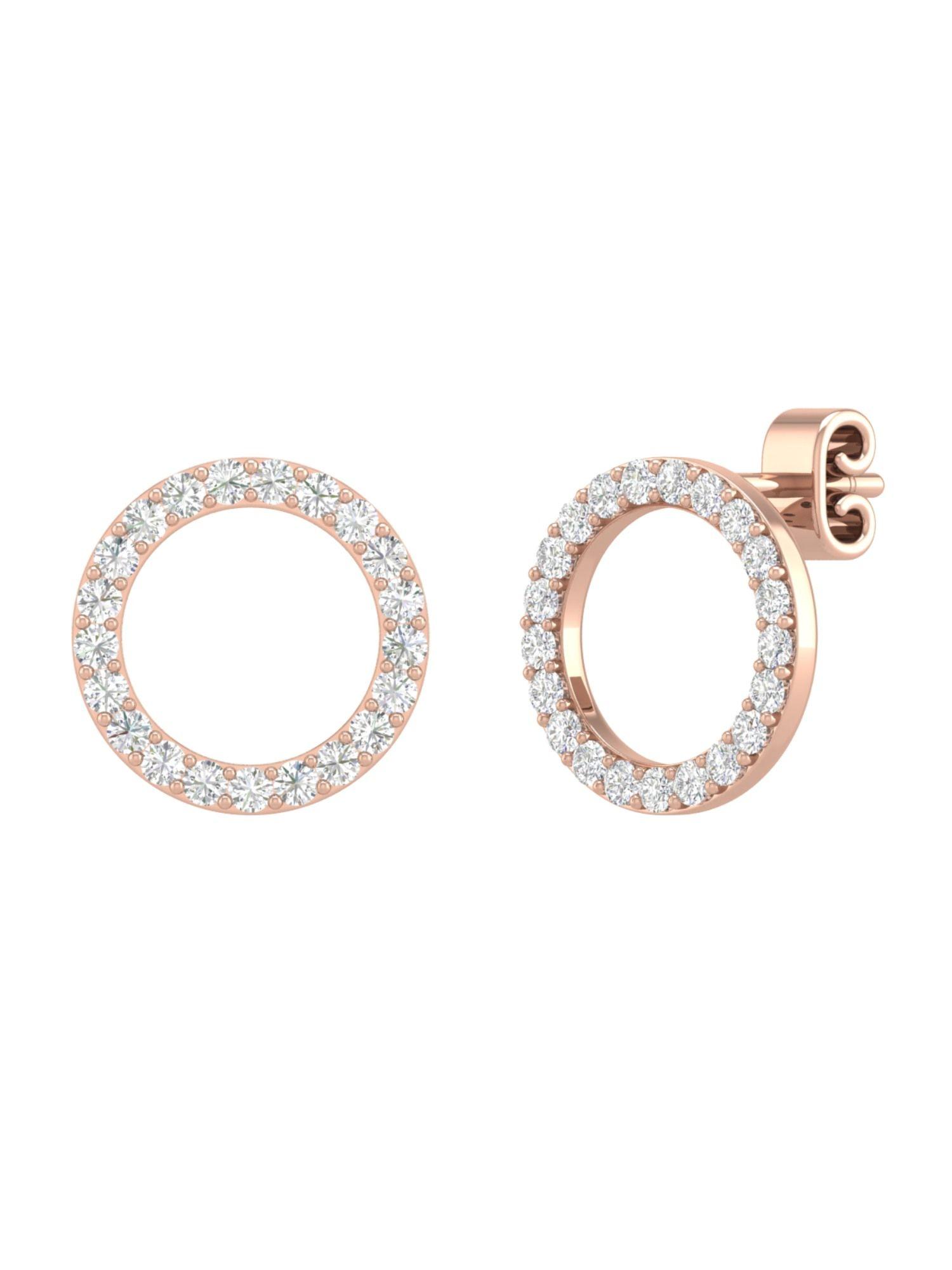 circular diamond disc earrings