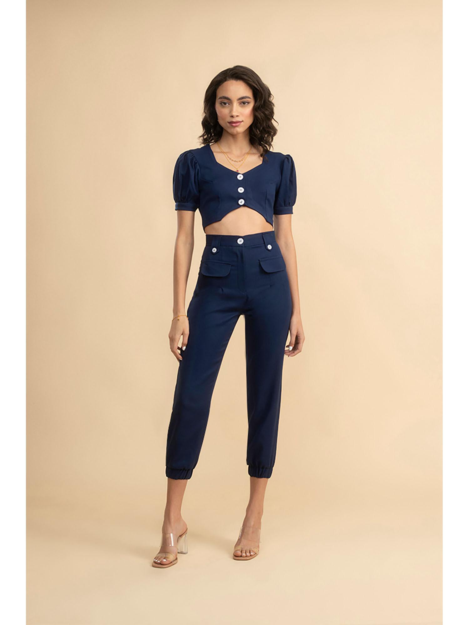 cirus navy blue co-ord set