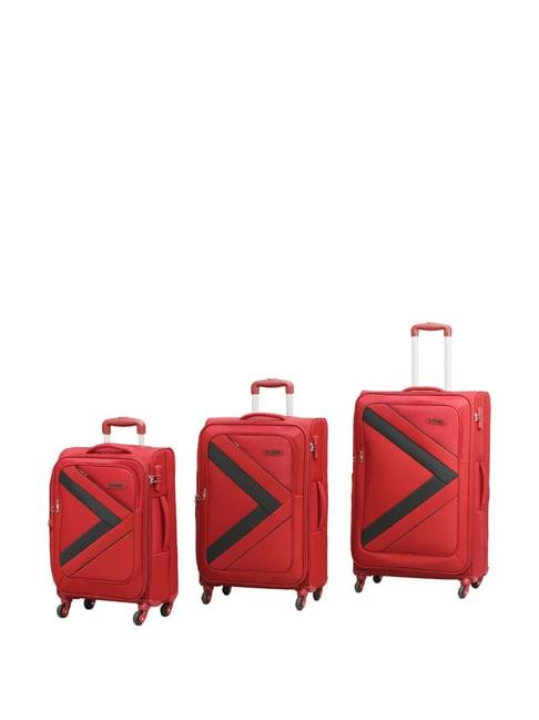 citizen arrow voyage red & black color block trolley bag pack of 3 - 55 cms, 65 cms & 75 cms