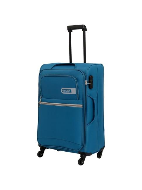 citizen journey pulse blue solid soft large trolley bag - 78 cms