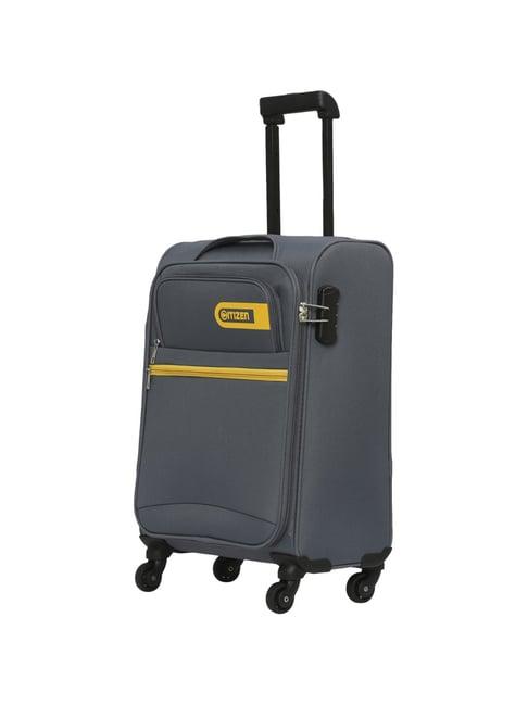 citizen journey pulse grey solid soft cabin trolley bag - 57 cms