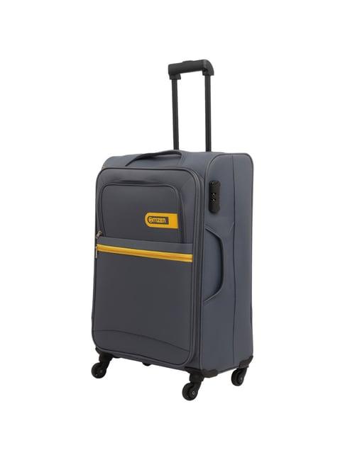 citizen journey pulse grey solid soft large trolley bag - 78 cms