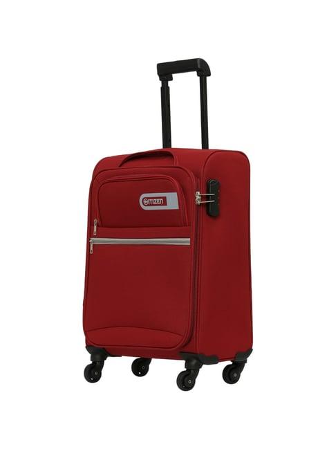 citizen journey pulse maroon solid soft cabin trolley bag - 57 cms