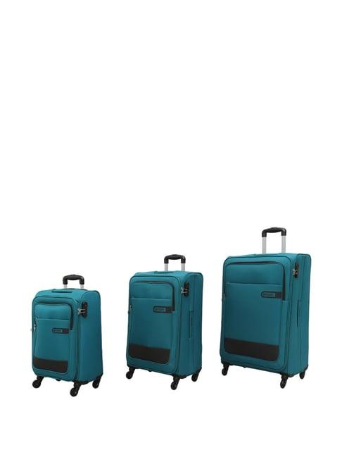 citizen wander weave green color block trolley bag pack of 3 - 55 cms, 65 cms & 75 cms