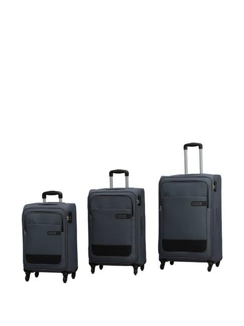 citizen wander weave grey color block trolley bag pack of 3 - 55 cms, 65 cms & 75 cms