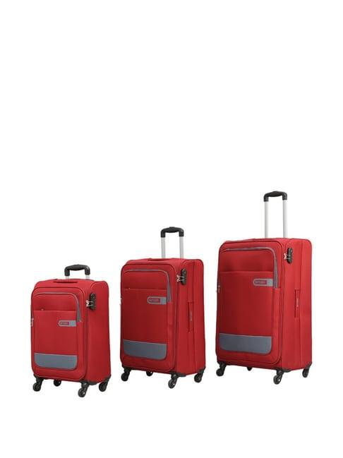 citizen wander weave red color block trolley bag pack of 3 - 55 cms, 65 cms & 75 cms