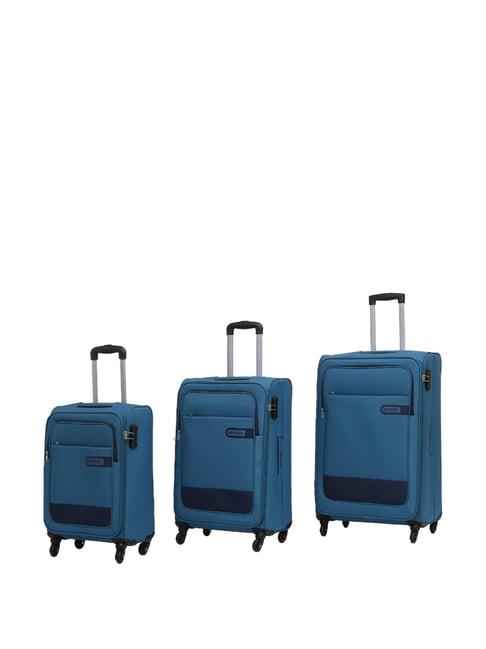 citizen wander weave turquoise color block trolley bag pack of 3 - 58 cms, 68 cms & 78 cms
