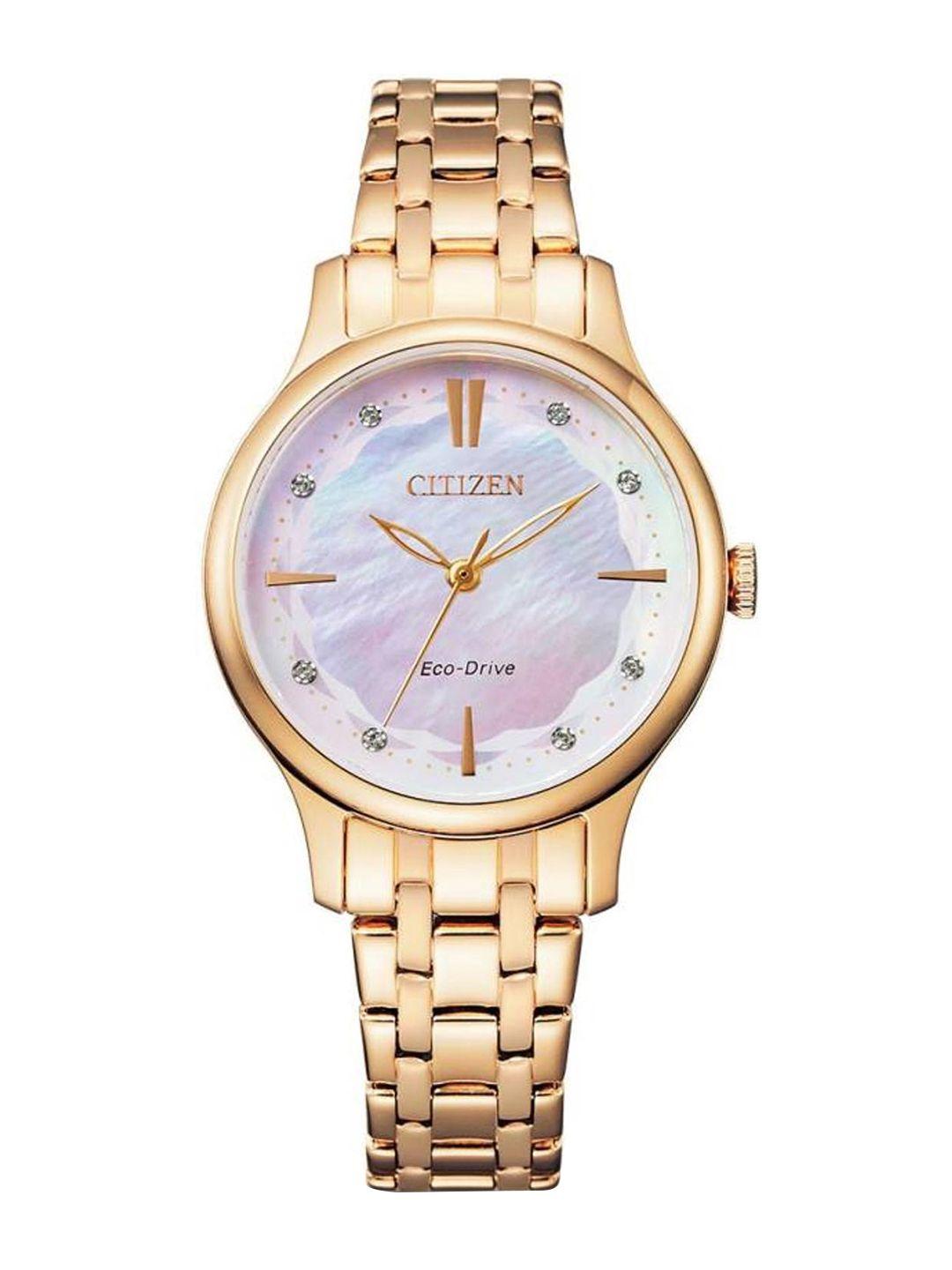 citizen women stainless steel bracelet style straps analogue light powered watch