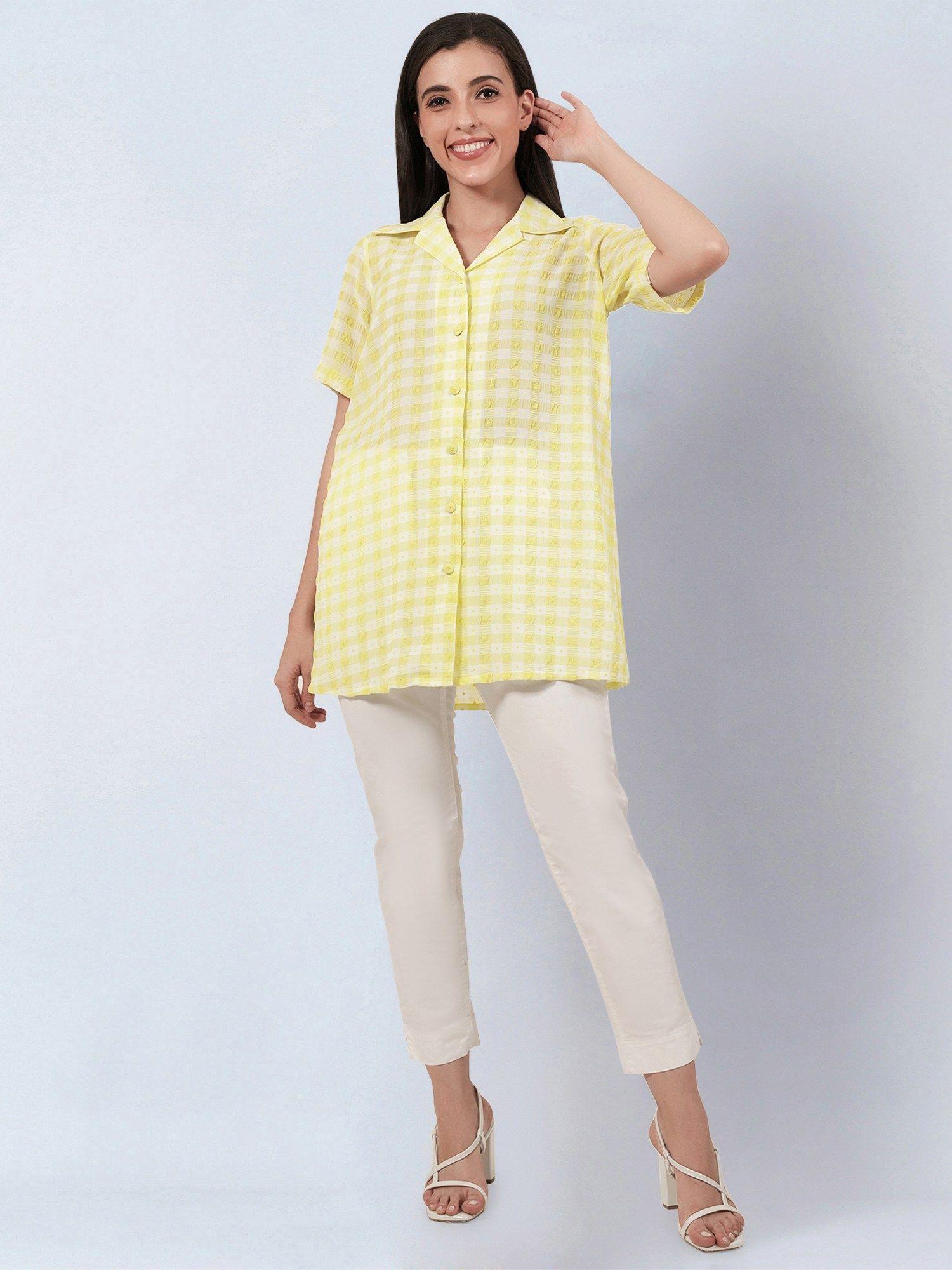 citrus lemon checked shirt