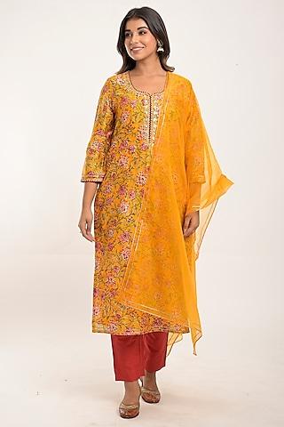 citrus printed kurta set