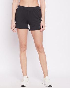 city shorts with brand logo