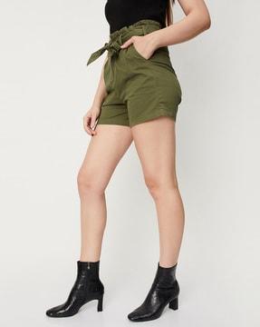 city shorts with waist tie-up