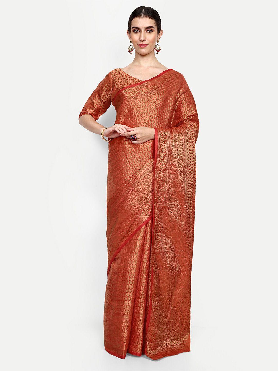 civamee paisley woven design silk kanjeevaram saree