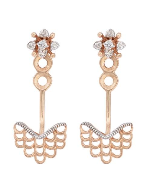 ckc 18k classic gold & diamond earrings for women