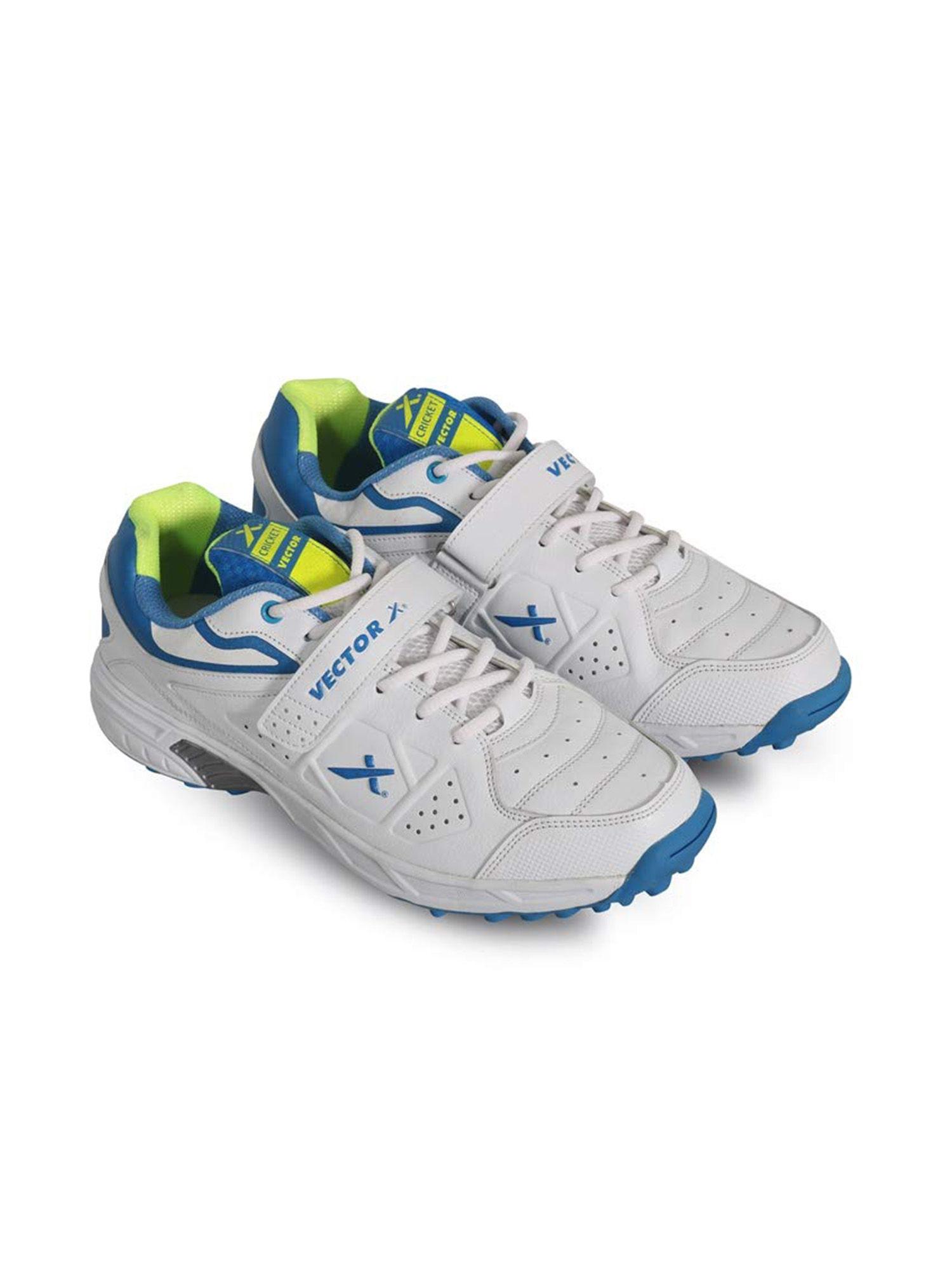 ckt-200 cricket shoes for men (white-blue-green)