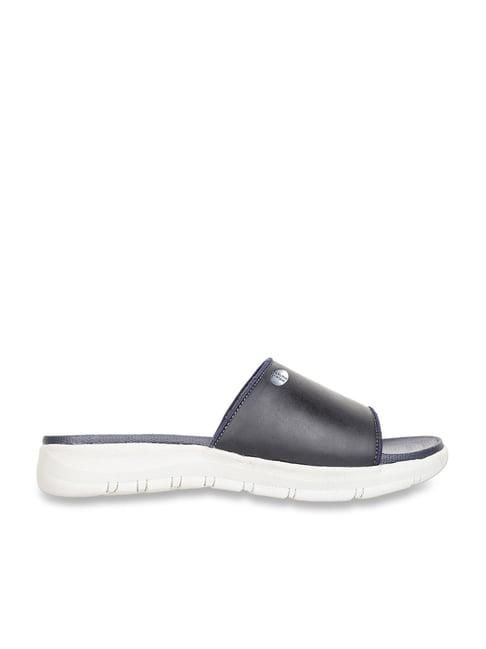 cl sport by carlton london men's black & navy slides