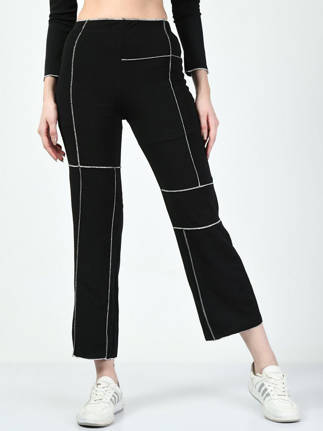 clafoutis women flared high-rise stretchable regular trousers