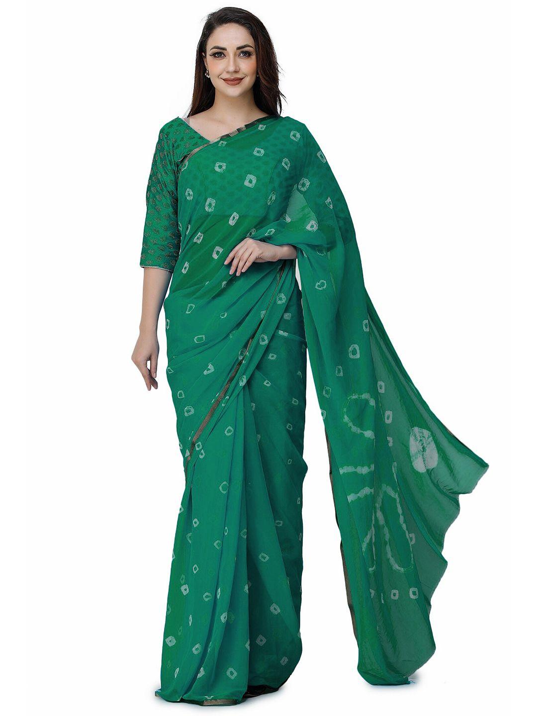 clafoutis zari pure chiffon bandhani saree