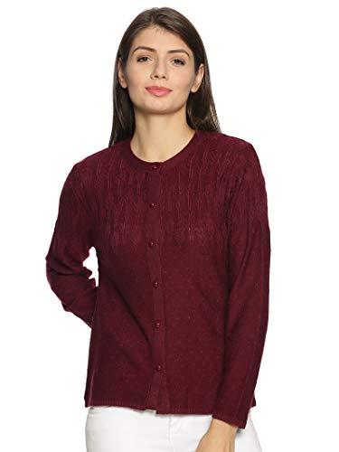 clapton amazing maroon stylish winterwear sweaters with cardigans for women fullsleeve longline round neck with button acrylic woolen soft wool blend solid cardigans