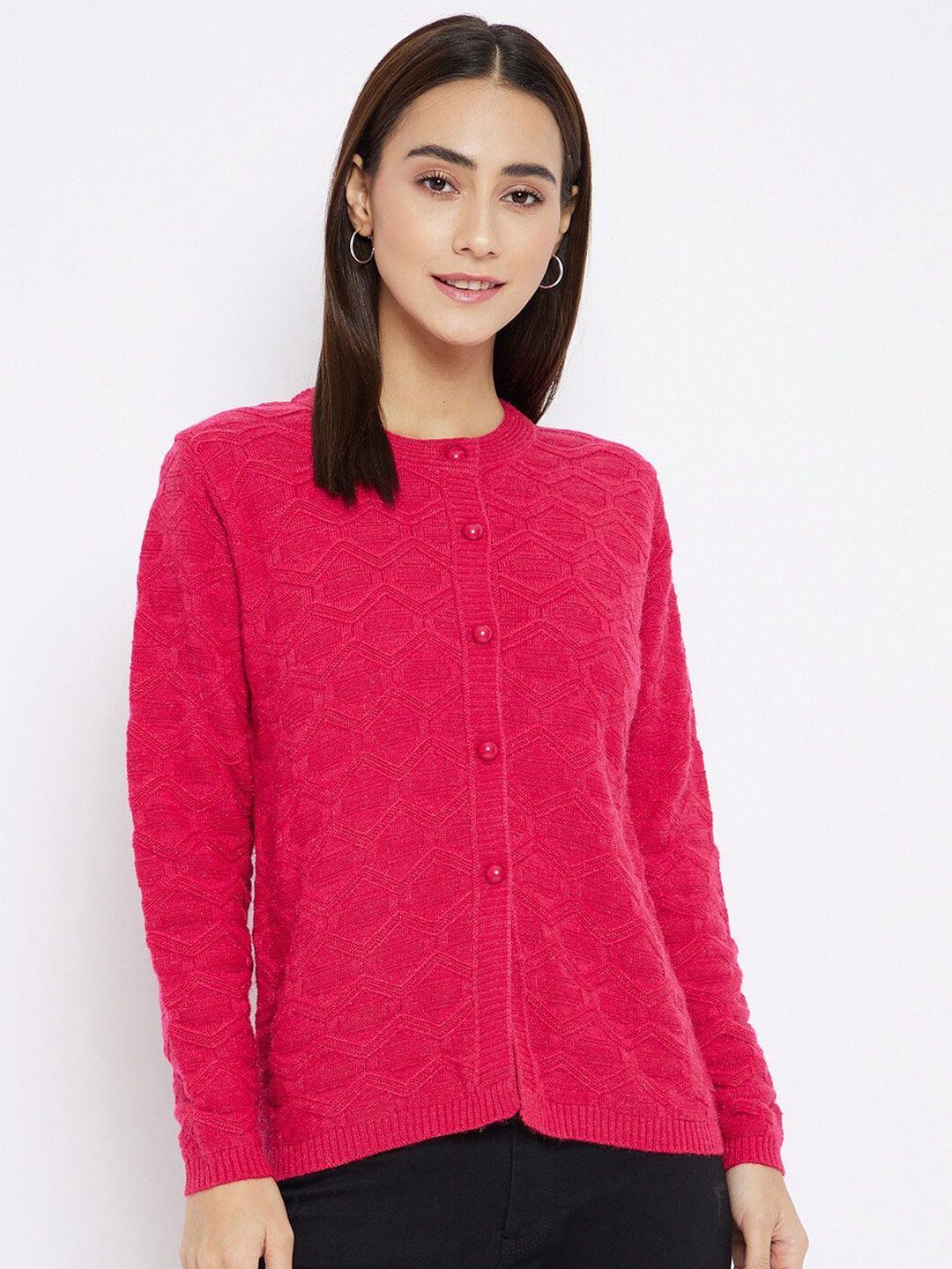 clapton cable knit woollen front-open sweaters with applique detail