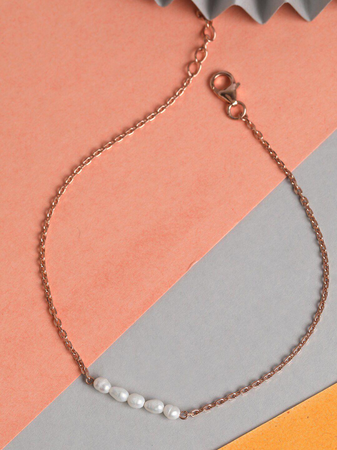 clara rose gold-plated rose gold pearl anklet