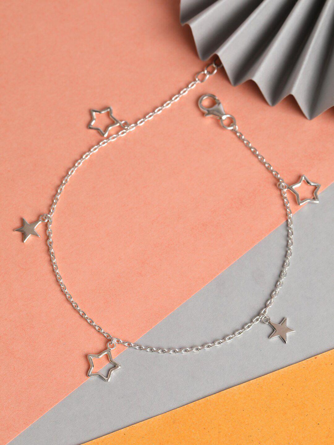 clara silver-plated 925 sterling silver bunch of stars anklet