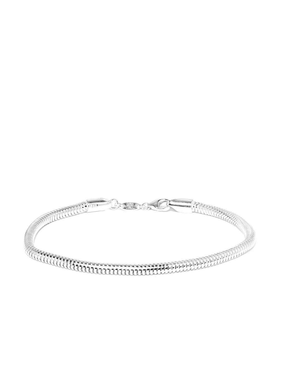 clara men  rhodium-plated 92.5 sterling silver anti-tarnish bracelet