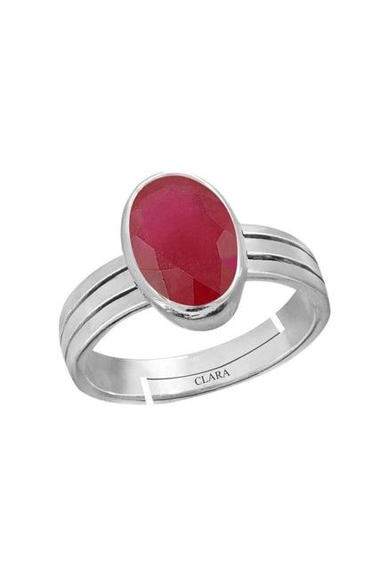 clara pink ruby 4.8cts sterling silver bezel set oval ring