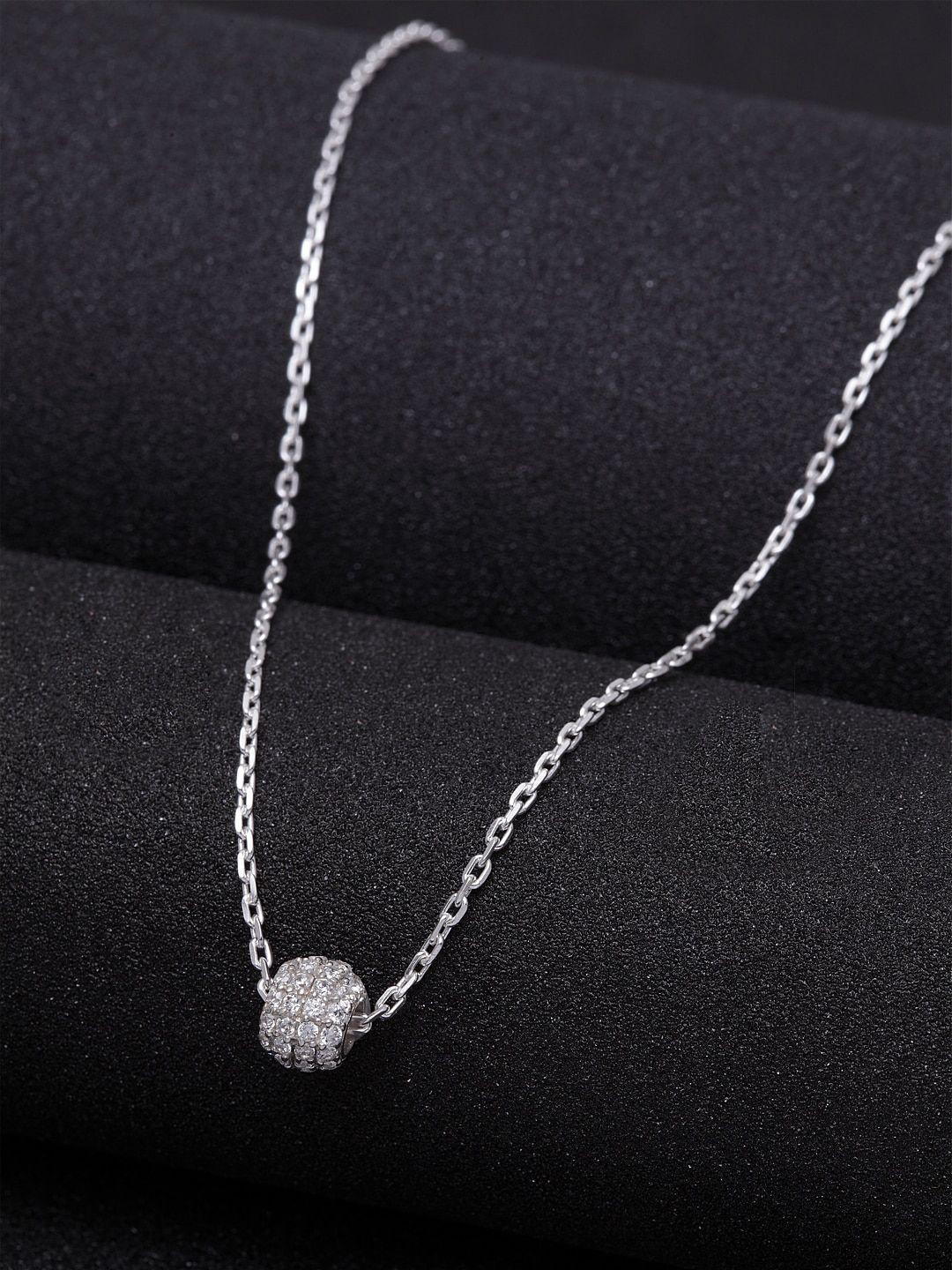 clara silver-toned sterling silver rhodium-plated chain with pendant